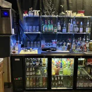 Drink selection behind the bar