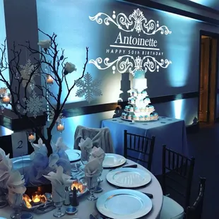 Our client envisioned a Tiffany blue inspired party with her name in lights... I think we hit the hammer-on-the-head with this one!