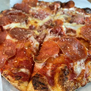 Craft your own pie -  8" pepperoni with thick and chewy crust.