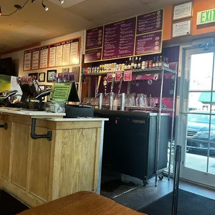 Shot of the counter where you order and decent beer selection