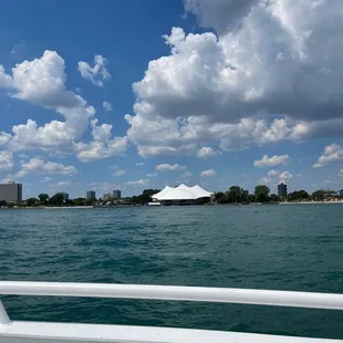 View of Detroit (Aretha Franklin Amphitheater) from Ovation Yacht!