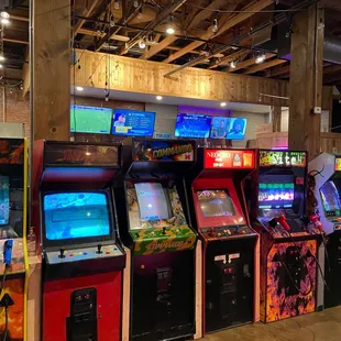 a row of arcade machines
