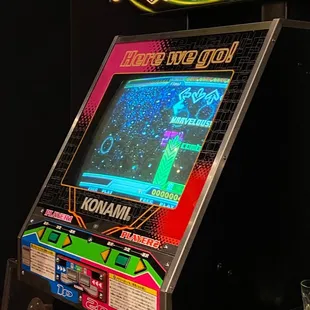 a close up of the arcade