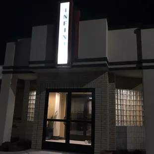  the outside of the building