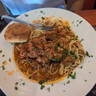 Spaghetti and meatballs