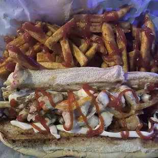 Philly chicken &amp; Cajun fries was decent