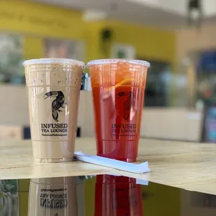 Kona coffee and pink lady!