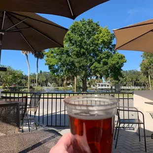 a person holding a glass of beer