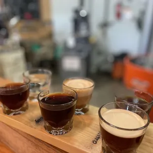 Flight of Coffee - an awesome way to try all the different delicious coffees.