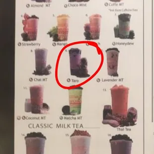 False advertising on taro tea