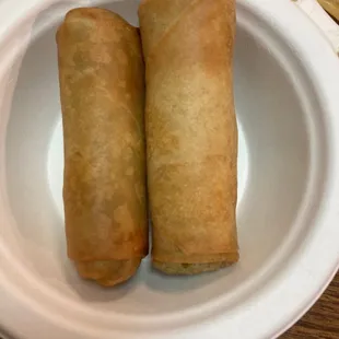 two fried food items on a plate
