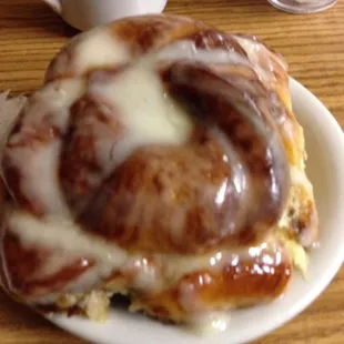 Warm cinnamon roll... Yum!