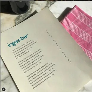 Dinner Food Menu from their Instagram