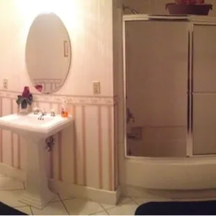 Pink Room in suite bathroom.