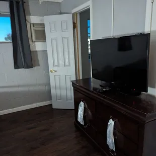 New TV and freshly painted room