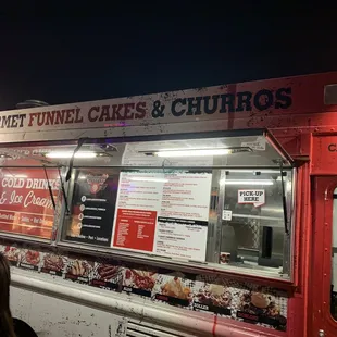 a food truck at night