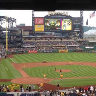 a baseball game in progress