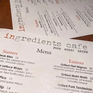 the menu