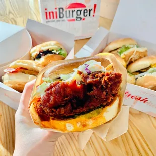 3 M'ini Burgers 2 M'ini Burger Nashville Hot Chicken Sandwich