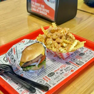 IMPOSSIBLE Cheeseburger, Spicy Garlic Fries