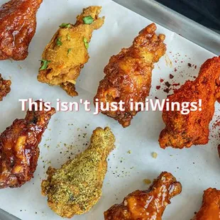 a tray of chicken wings