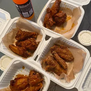 Red Chilli Garlic, Lemmon Pepper, Honey Mustard and Habanero Hot wings!