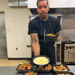 The chef and my food I ordered which was cooked and seasoned perfectly!!