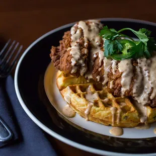 waffles, food