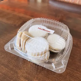 Alfajores (Peruvian shortbread cookies filled with dulce de leche) / $8.50