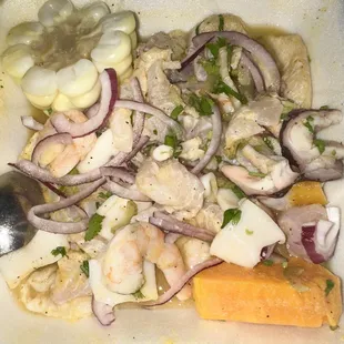 Ceviche Mixto, very generous portion