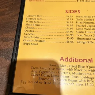 menu