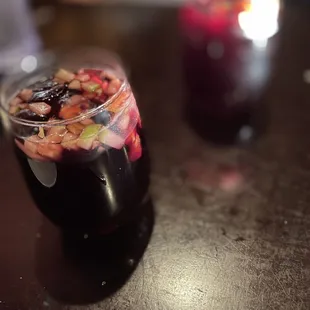 a glass of fruit punch