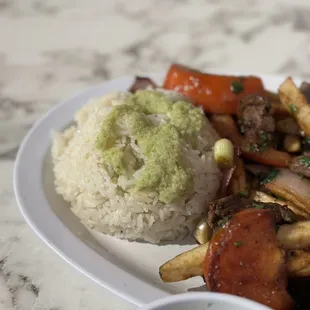 a plate of food on a table