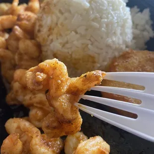 Shrimp &amp; rice w delicious potatoes