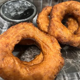 Picarones -Warm pumpkin fritters with pure dark syrup made from scratch!