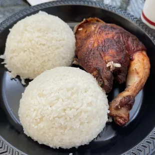 Quarter chicken with Garlic Rice