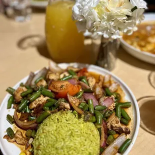 Chicken &amp; Vegetable Saltado with Cilantro Rice