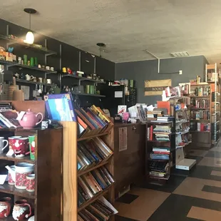 the interior of a bookstore