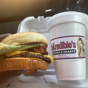 The Best Bacon Big Cheeseburger, Strawberry Milkshake