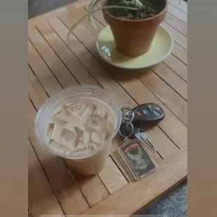 Small iced vanilla latte