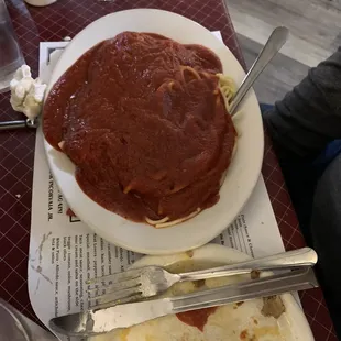 Manicotti Dinner with Spaghetti &amp; Marinara Sauce