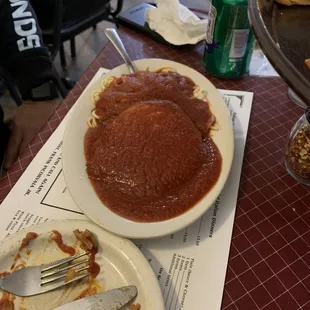 Veal Parmesan Dinner with Spaghetti &amp; Marinara Sauce