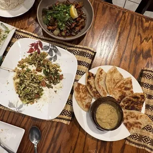 C7. Chili Chicken and A4. Palatha and Curry Dip