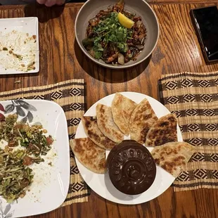 C7. Chili Chicken and A4. Palatha and Curry Dip