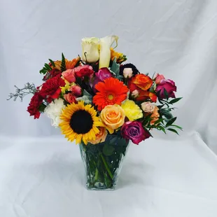 Flowers for 70th birthday gift. I requested bright colors.