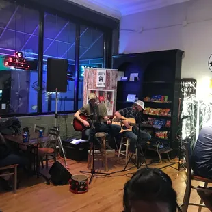 a group of people playing music