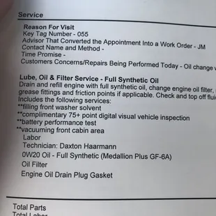 Oil change page 1/2.