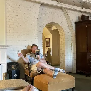 Attic room reading area