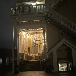 Back porch at night