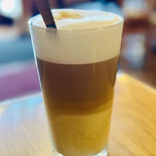 a cup of coffee on a table